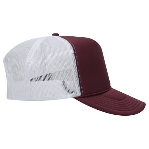 Image of OTTO Polyester Foam Front 5 Panel High Crown Mesh Back Trucker Hats in 97, Bulk, Wholesale