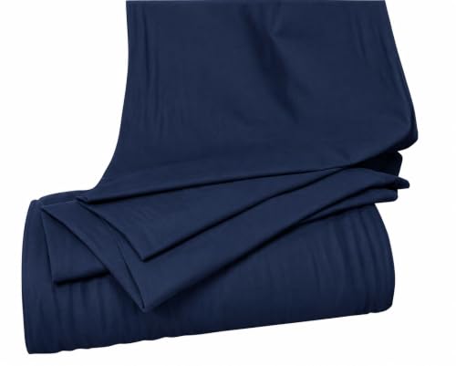Image of Glus Fabric by The Metre-Mercerised Dyed Cotton for Embroidery-Cross Stitch-Bed Covers-Curtains-Cushion Covers-Table Cloth-Chair Upholstery-Sofa Cover (Blue, 100 cm X144 cm)