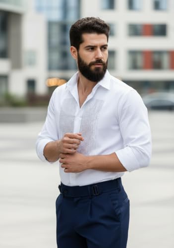 Image of IndoPrimo Men's Satin Shirt for Party, Formal and Casual Wear - Stylish and Trendy Designer Full Sleeve Shirt for Men