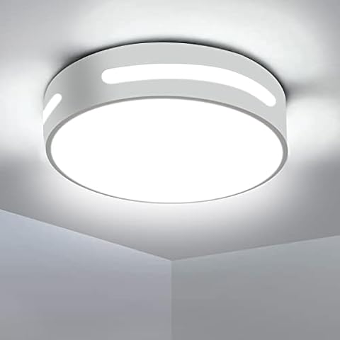 LED Ceiling Lights, Haisito Ceiling Light Fitting 18W 1700LM 5000K Natural White 120W Equivalent Round Flush Ceiling Lights for Kitchen, Living Room, Bedroom, Hallway and More 23*23cm[Energy Class A+] Cover