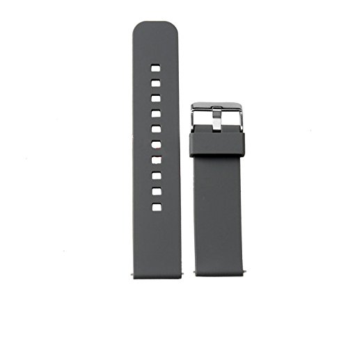 Watch Band/Strap for Pebble time Smartwatch Band Replacement Accessories with Metal Clasps Watch Strap/Wristband Silicone (Gray)