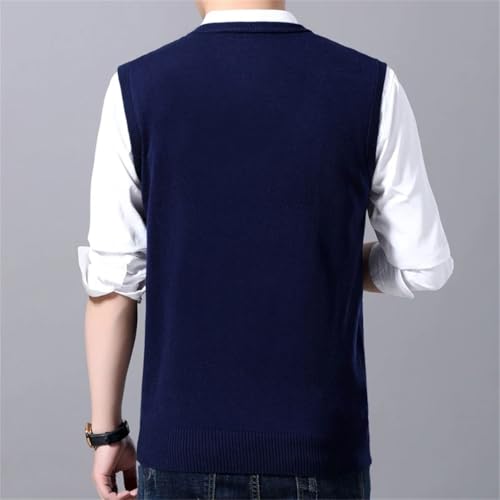 Men’S Sleeveless V-Neck Knit Sweater Vest Casual Computer Knitted Tank Top3