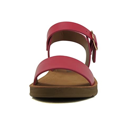 Image of Soda PLENTY ~ Women's Strappy Ankle Wrap Buckle Fashion Flat Sandals
