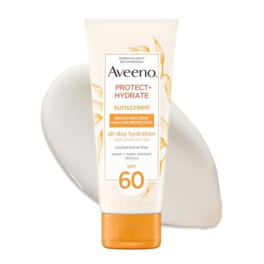 Aveeno Protect + Hydrate Moisturizing Body Sunscreen Lotion with Broad Spectrum SPF 60 & Prebiotic Oat, Weightless & Refreshing Feel, Paraben-Free, Oil-Free, Oxybenzone-Free, 3.0 fl. Oz
