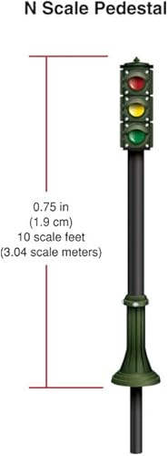 Miniatura 3 de Woodland SCENICS - Luz de tráfico para pedestal, paquete de 4 unidades, escala N