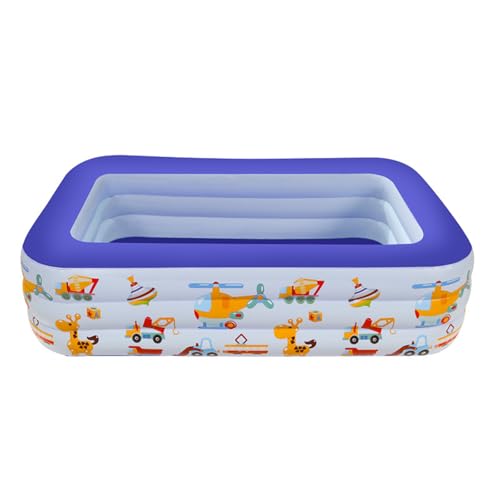Piscina inflable Piscina Hinchable Rectangular Piscina con bonitos estampados Piscina Inflable Engrosada De sobre El Suelo para adolescente Familia Exterior Jardín Interior Agua Juego