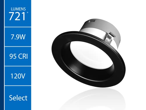 Image of DLR4(v6) 4-inch Black Selectable Recessed LED Downlight (DLR4607120SBK)