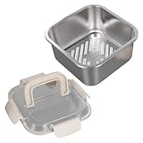 Filteilect Fiambrera térmica de acero inoxidable 304 con tapa a prueba de fugas, apta para microondas y horno, recipiente de alimentos para mantener fresco, caja de gran capacidad para 1600 ml
