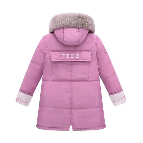 Girls Thickened Down Jacket Kids Warm Long Length Hooded Winter Coat Windproof Padded Puffer Jackets Outwear Clothes2