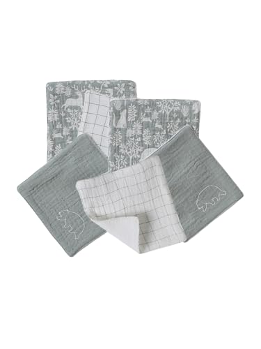 VERTBAUDET Lot de 6 lingettes lavables bleu grisé TU