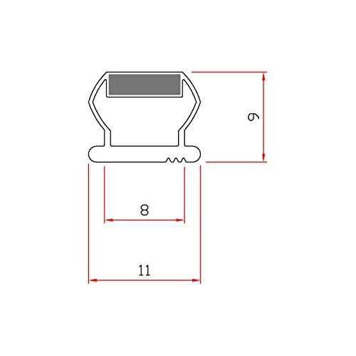 Ricambi & Box Doccia - Guarnizione Magnetica Box Doccia EC-MAG-13 | per Profilo in Alluminio | Guida 11 mm | Kit 2 Pezzi | Lunghezza 200 cm