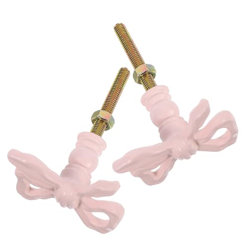 HOMSFOU Tiradores de Cajón Retro Rosa Lazo, 2 Piezas, Manijas Vintage de Armario Estilo Francés para Tocadores y Muebles, Herrajes Decorativos Resistentes para Dormitorio y Cocina