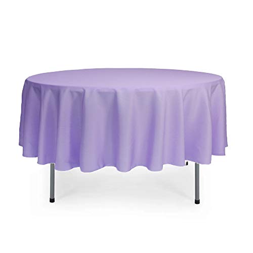 YOUR CHAIR COVERS - 90” Round Polyester Tablecloths for Restaurant, Banquet, Wedding - Linen Table Cloth for Standard Round Tables - Lavender