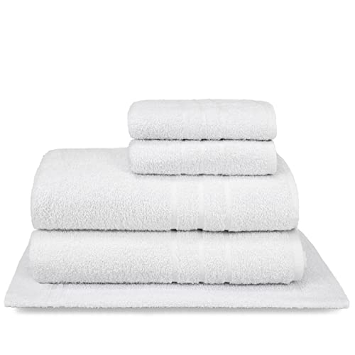 Jogo Toalha Hotel 5 Peças Alta Absorção - Profissional Prata (Branco)