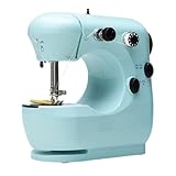 AOUDN ハンディミシン 小型 ィ初心者向け日常手作り縫製 コンパクトで持ち運びに便利 手動またはフットペダル操作 滑り止めベース 毎日の手縫いや旅行に最適です (レイクスカイブルー)