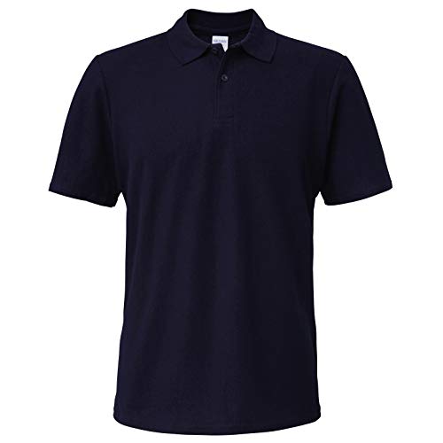 Gildan 64800 Softstyle Adult Double Pique Polo Shirt - Navy - L at