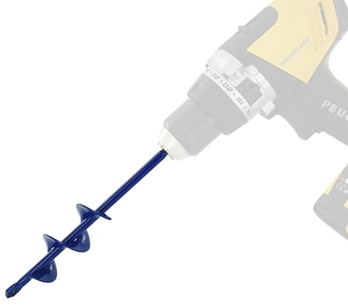 Tivoly • Erdbohrer für Bohrmaschine • Ø 40 mm & L 220 mm • Edelstahl • Sechskantschaft Ø 8 mm • Gartenbohrer • Schnelles und einfaches Bohren des Bodens • Zum Pflanzen von Blumen und Sträuchern
