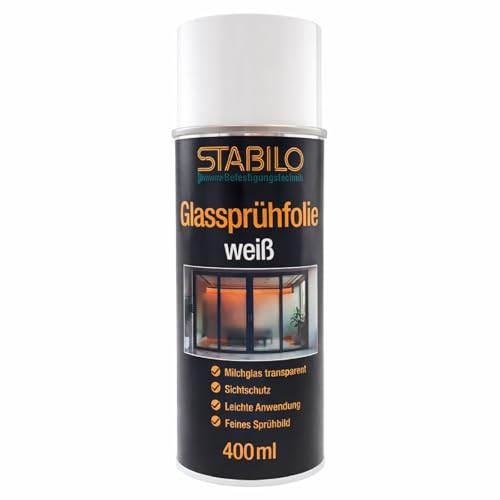 Glas-Sprühfolie 400ml - Weiss transparent | Fensterfolie Sichtschutz Milchglasfolie Glasdekor
