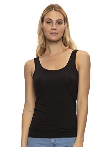 Felina Reversible Cotton Women's Tank Top (4-Pack) - Heather Grey - Medium - Womens Camisoles for Layering - Ladies Working Top - Tank Top for Female - Undershirt for Women