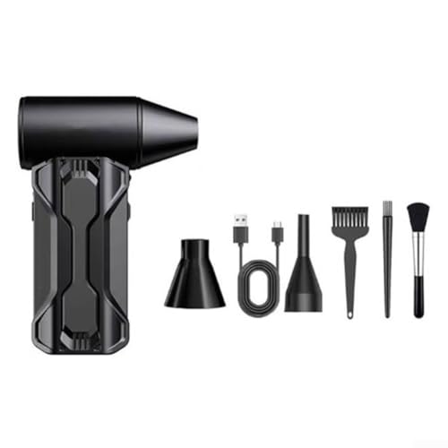 Sumsoctober Ventilador turbo de 3 niveles de 160000 rpm, ventilador de refuerzo industrial, potencia turbo, con kit de aspiradora de plumero, velocidad ajustable, ventilador turbo compacto