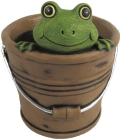 ELENANO Macetero suculenta Decorativo macetero Rana en Cubo Interior Exterior 18 cm Adorno Moderno Cemento