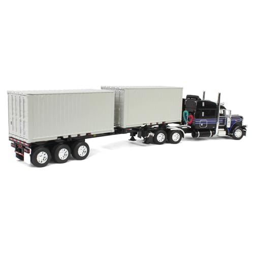 Camión Peterbilt 389 Negro 1:64 con Contenedores miniatura 3