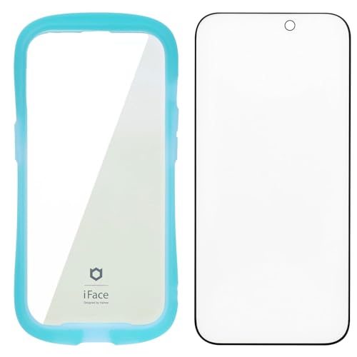 iFace Reflection Neo iPhone 15 Pro ケース クリア 強化ガラス (クリアブルー) ガラスフィルム アンチグレア セット【アイフェイス アイフォン15プロ 保護フィルム 透明 耐衝撃 クリアケース 韓国 ストラップホール ネ