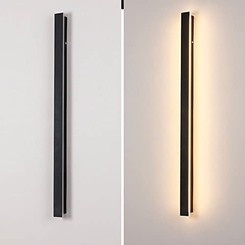 Aplique de pared rectangular negro IP65 con tira de aluminio y panel acrílico para baño 7