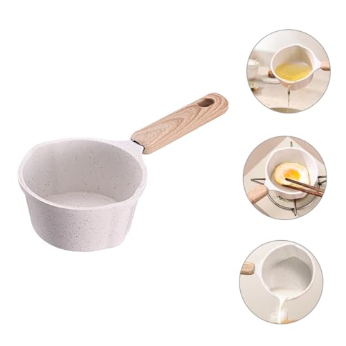 Olla pequeña de aluminio OUNONA para evitar salpicaduras al verter aceite caliente en el hogar 6