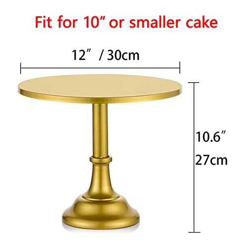 image for NUPTIO 12 inches/ 30cm Gold Cake Stand, Simple Style Metal Round Weddi