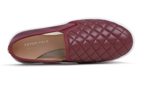 Image of FEVERSOLE Women's Casual Slip On Sneaker Comfort Quilted Loafer Flats