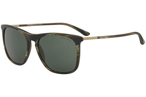 GIORGIO ARMANI AR8076-549671 Sunglasses Striped Green 55mm w/Grey Green Lens