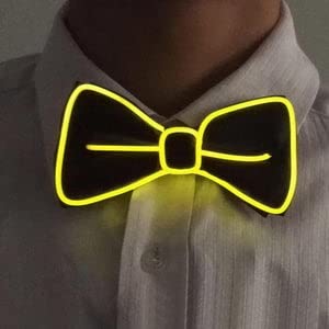 Jack & Miles Light Up Bowtie Led Bowties | Novelty Glowing Bow Ties For Men For Party Events Show | Adjustable Bowties For Party Festival Gift | Yellow #TOP1
