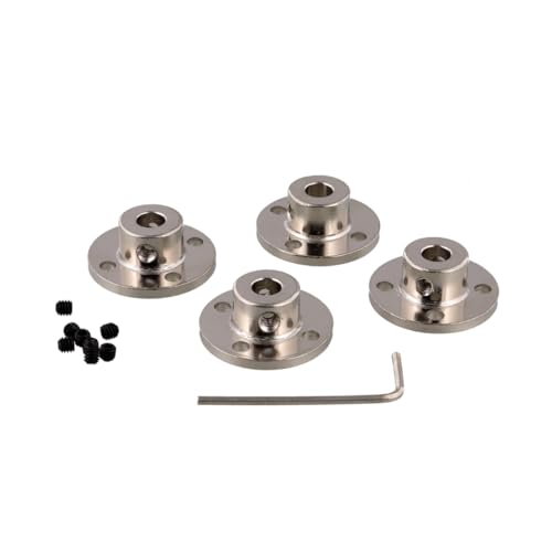 Funduino Flanschkupplung Wellenverbinder Set 4x - M3 Gewinde, Edelstahl & Aluminium, verschiedene Größen (3 mm Innendurchmesser)