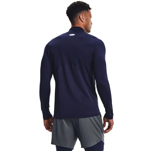 Under Armour Herren ColdGear Armour Fitted Mock T-Shirt, Herren, T-Shirt, 1366066-410, Midnight Navy / / Weiß (410), XXXXL Hoch – Ansicht 3