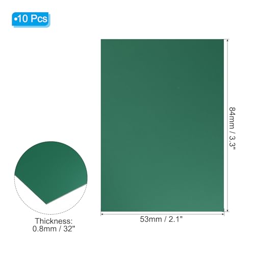PATIKIL 3.3x2.1x1/32inch Anodized Aluminum Sheet, 10Pcs Metal Rectangle Aluminum Plate 0.8mm Thick Engraving Blanks for Laser Engraving DIY Decorative Crafting Home Decoration, Green