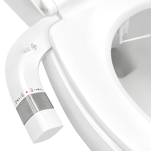 Bidet Attachment for Toilet,Non-Electric Ultra-Thin With,Rear/Feminine Wash,Dual Nozzles (Adjustable Angle), Adjustable Water Pressure, Cold Water Only, White - image 1
