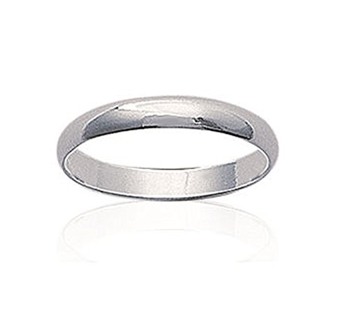 Les Plaisirs de Stella Bague Argent 925/000 RhodiŽ - Alliance Mixte Homme Femme Largeur 3mm