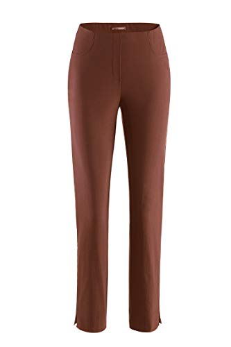 Stehmann LOLI-742 - Pantalones para mujer cómodos y elásticos con pernera estrecha marrón grisáceo. 48