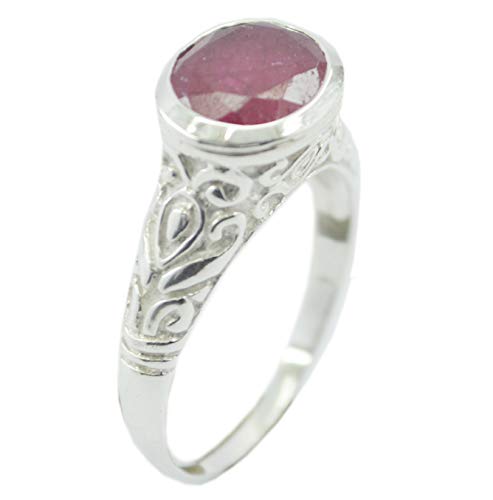 Bague rubis naturel indien ne ternit pas bague en argent 925 hypoallerg&eacute;nique