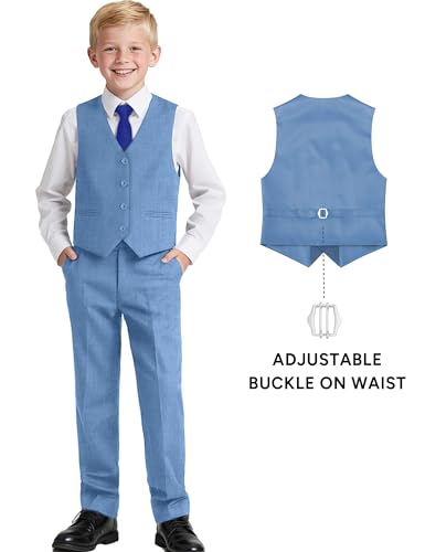 Image of Boy's 4 Button Formal Suit Vest with Tie