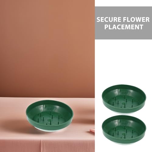 Cuencos para arreglos florales que evitan vuelcos con base de plástico verde para bodas 4