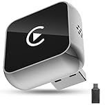 BSTOEM CarPlay sans Fil 2 en 1 pour Apple CarPlay/Android Auto, Mini Adaptateur sans Fil pour iPhone iOS 10+/Android 11+ et Plus de 2016 Voitures, Typ-C/USB, Car Play Voiture (‌Gris foncé‌) 1 pièce