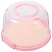 HOLIDYOYO 1pc Plastic Cake Box Cake Carrier with Handle Plastic Pallets Cake Plate Cover Cake Transporter Cookie Cake Round Cake Carrier Plastic Dome Display Bakery Boxes Food Tray Pink