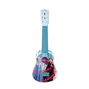 LEXIBOOK Disney Frozen Elsa Mijn Eerste Gitaar voor kinderen, 6 nylon snaren, 21″ lang, gids inbegrepen, blauw/paars, K200FZ