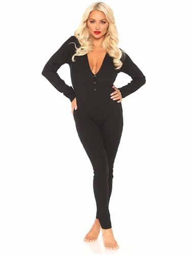 Grenouillère à Côtes Brossées Leg Avenue 86650 Noir Taille S M EUR 38 40
