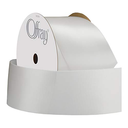 Image of Berwick Offray Satin Ribbon, 1.5 inch Wide, White | Single Face | 4 Yards | Pack of 2