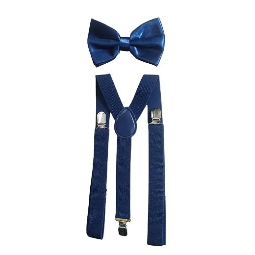 suspensorio com gravata borboleta infantil de zero a 4 anos (Azul marinho)