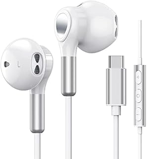 USB C Headphones for Samsung Galaxy S22 Ultra S21 FE S20 A53 USB C Earphones with Microphone In-Ear Headphones Wired Earbuds USB Type C Earphones for iPad Pro 2021/2020 iPad Air 5/4/Mini 6, Pixel 3 2
