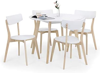 Julian Bowen Casa Round Dining Table White/Limed Oak, 100x100cm, CAS201